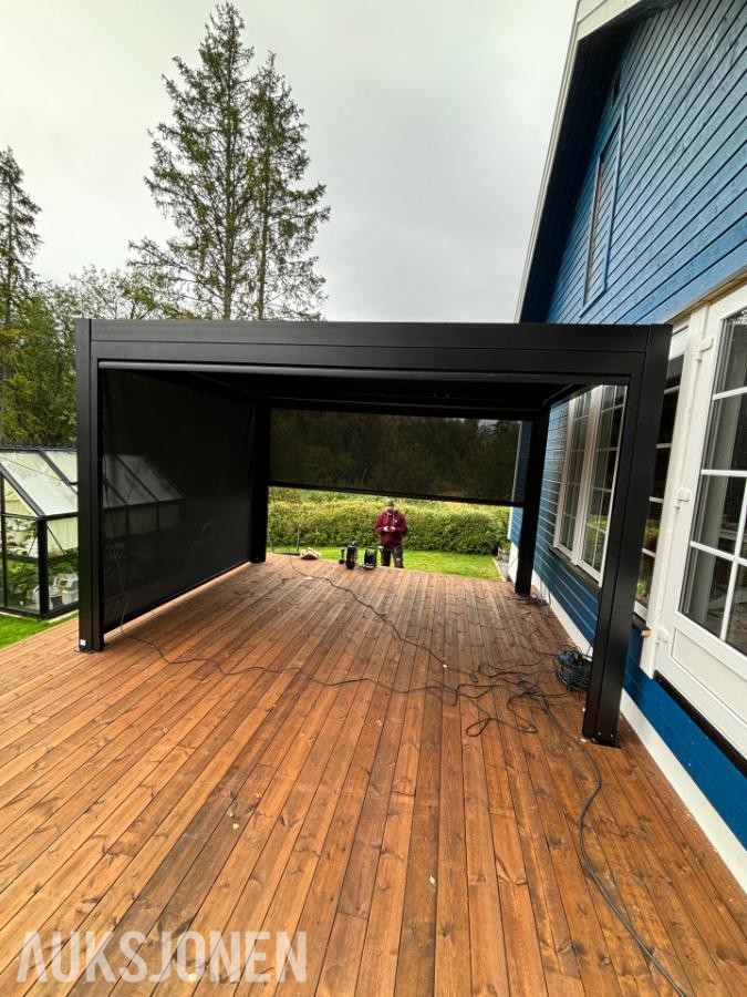 Heavy Duty 4x4x2,5m pergola med motor & fjernkontroll