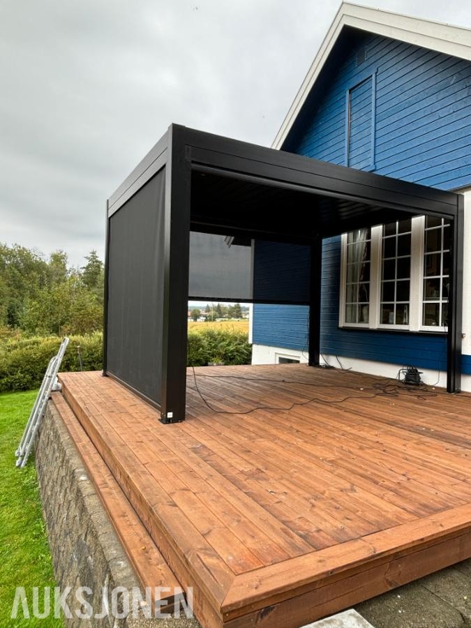 Heavy Duty 4x4x2,5m pergola med motor & fjernkontroll