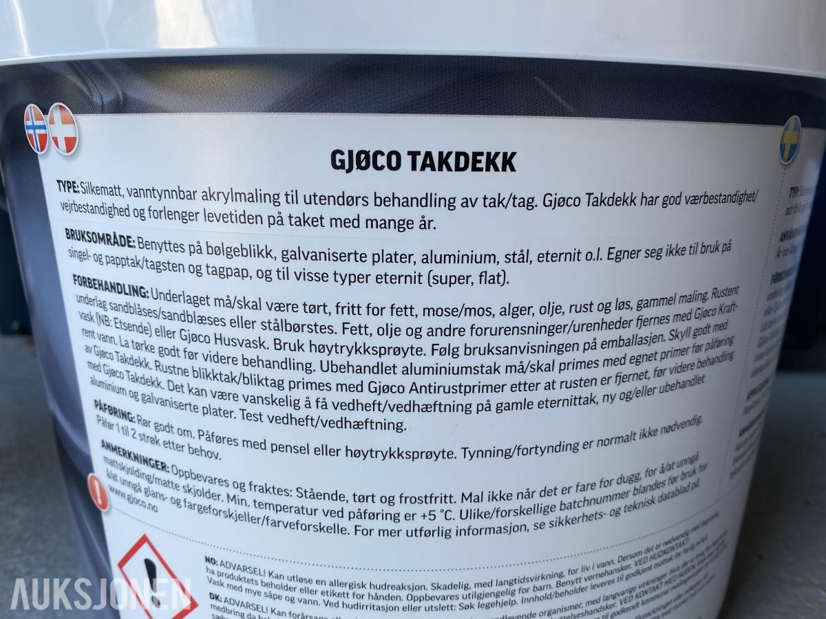Orange/rød Takdekk - takmaling ca 540 m2 - 108kg/90L