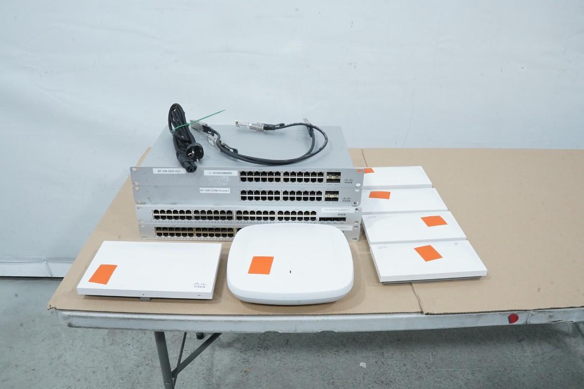 Cisco Meraki nettverksutstyr – switcher, aksesspunkter og kabler