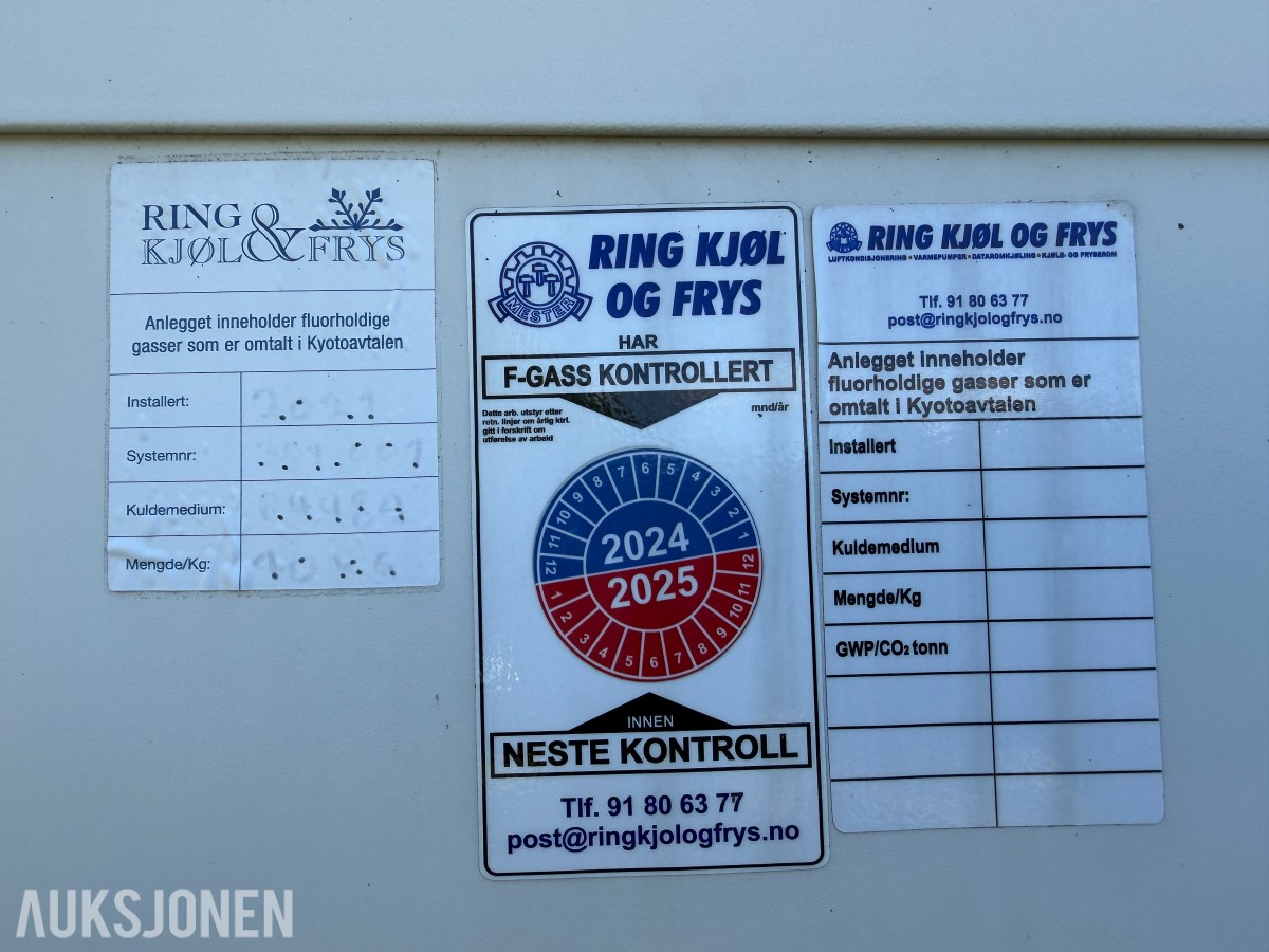 2021 Komplett kjølelager med 2 stk Friga-Bohn kjøleaggregater