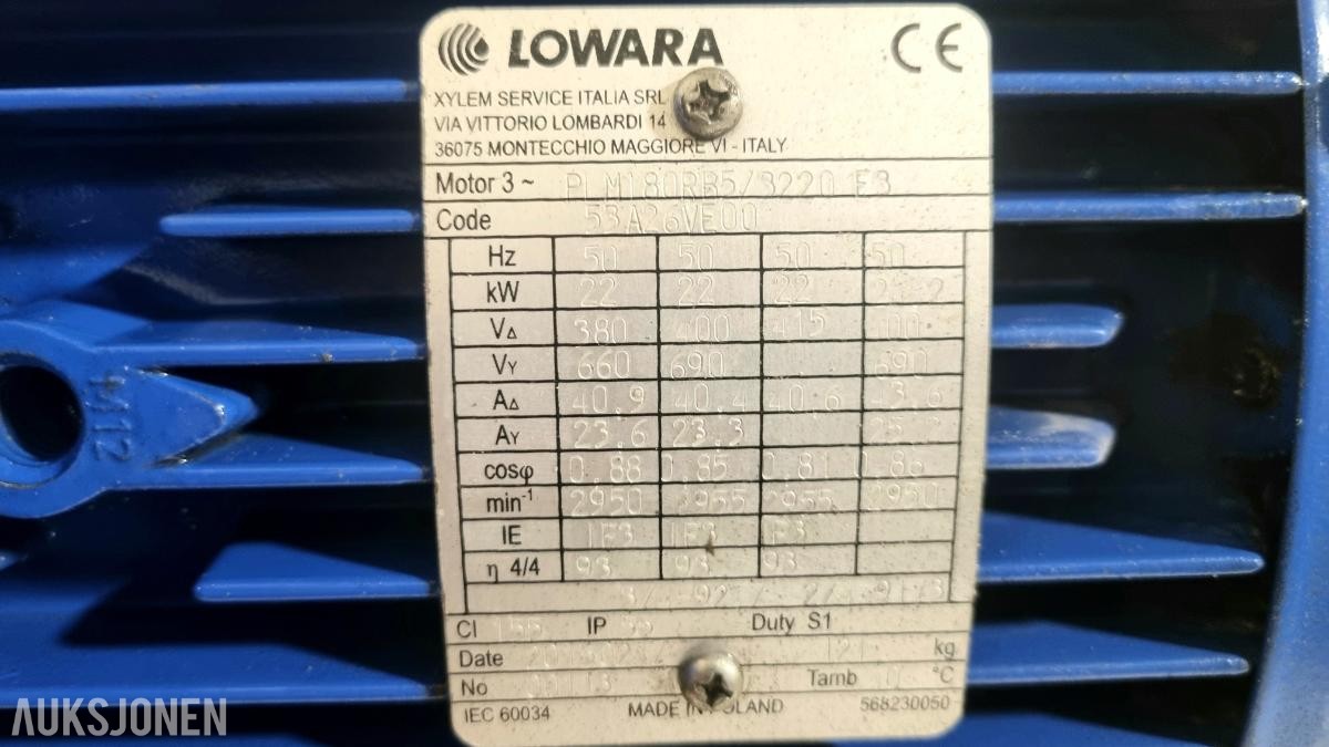 2015 Lowara 92SV03G220T/D – Vertikal flertrinns pumpe, 22 kW