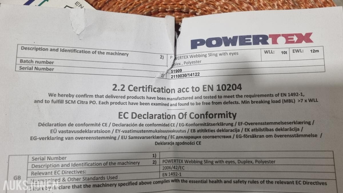 Løftestropper – Powertex, 10 tonn