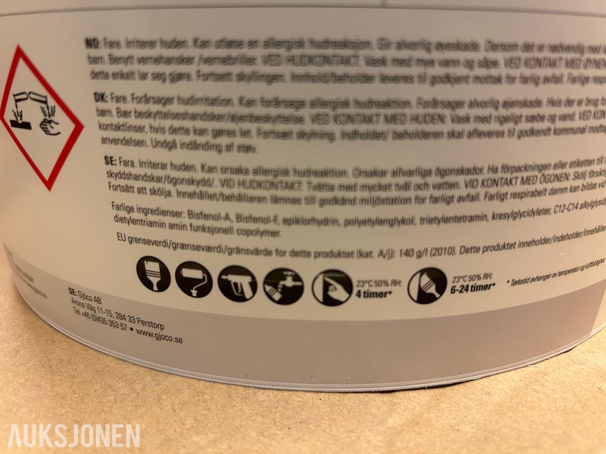 Epoxy ca 330 m2 / 65 kg. Ny/uåpnet leveringsklar