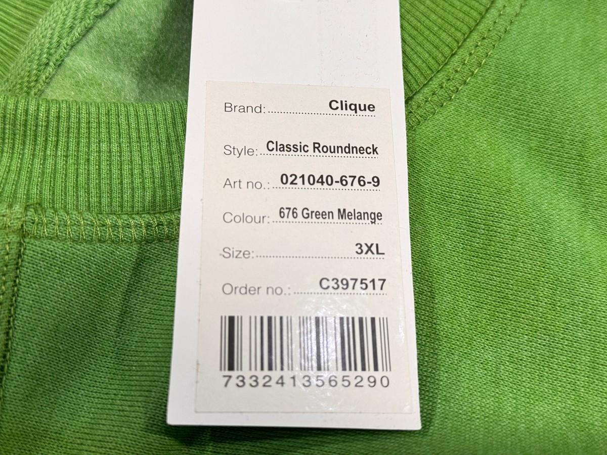 27 stk Clique Classic Roundneck gensere i størrelse 3XL – Green Melange