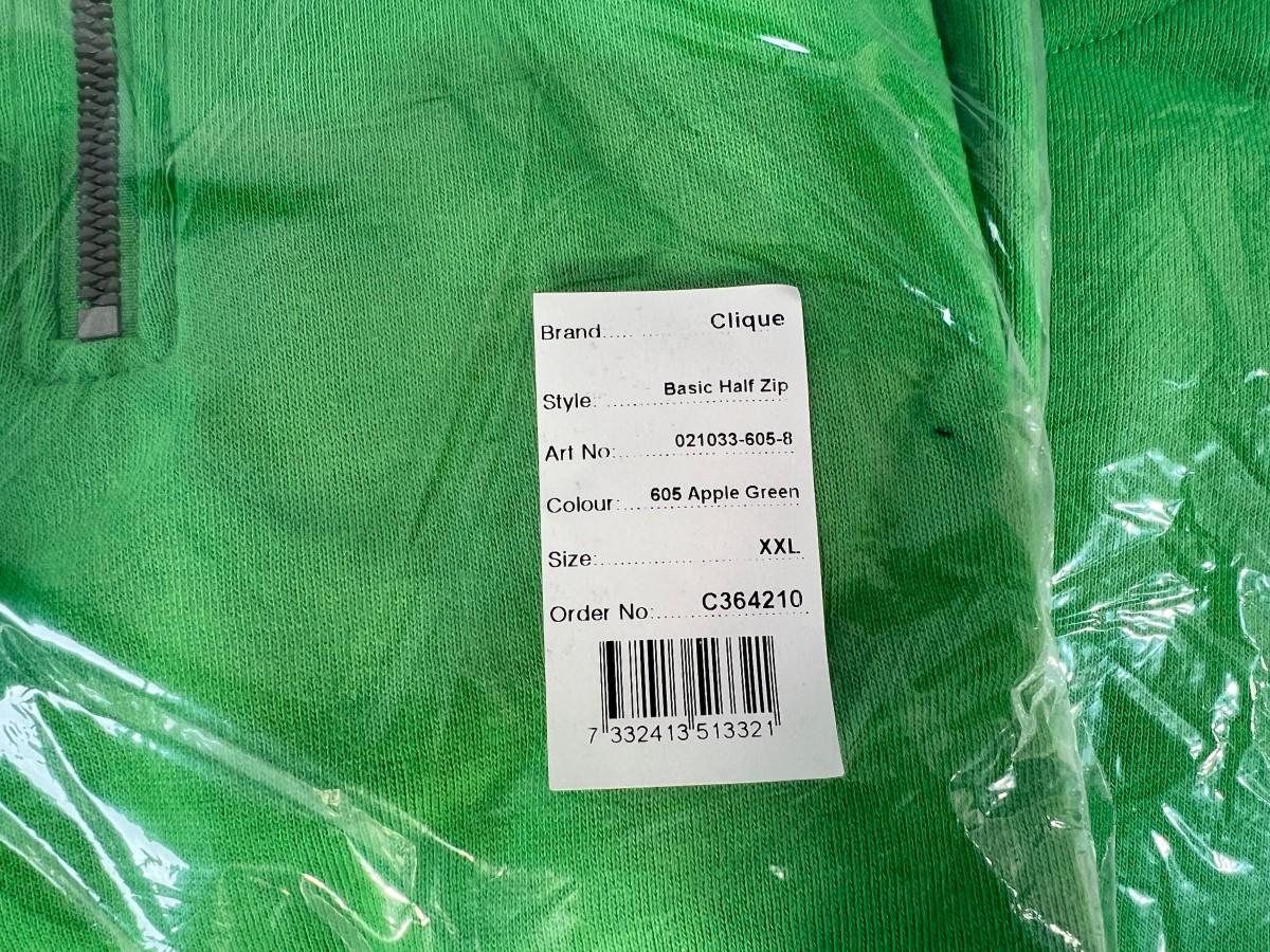 5 stk Clique Basic Half Zip XXL Apple Green