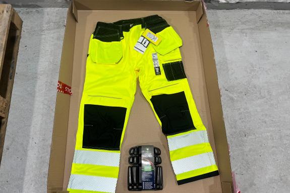 5 stk Portwest PW3 Hi-Vis arbeidsbukser T501 i størrelse 38 + kneputer