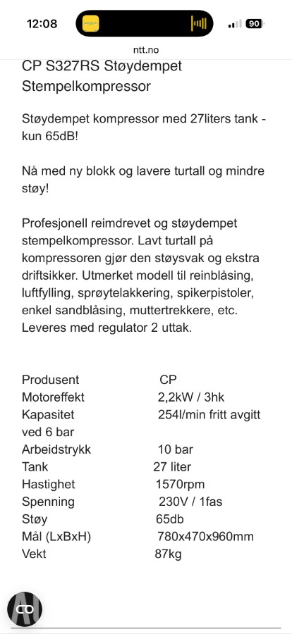 CP S327 RS - Stempelkompressor 