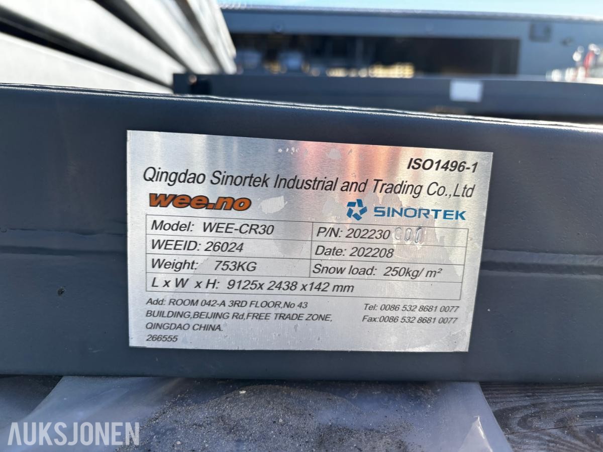2022 CONTAINERTAK WEE-CR30 – 9125 x 2438 x 142mm