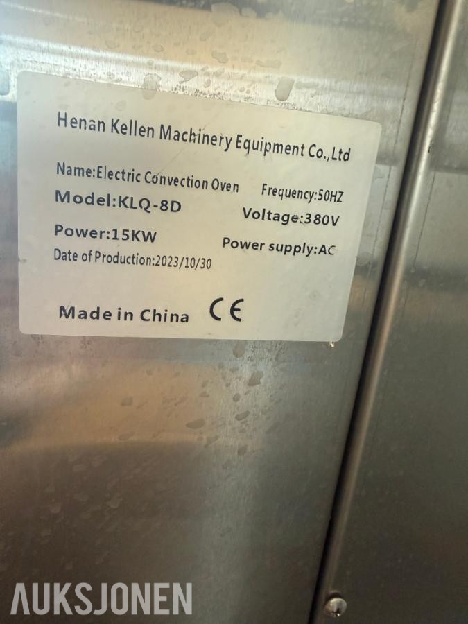 Henan Kellen KLQ-8D elektrisk konveksjonsovn 15 kW 