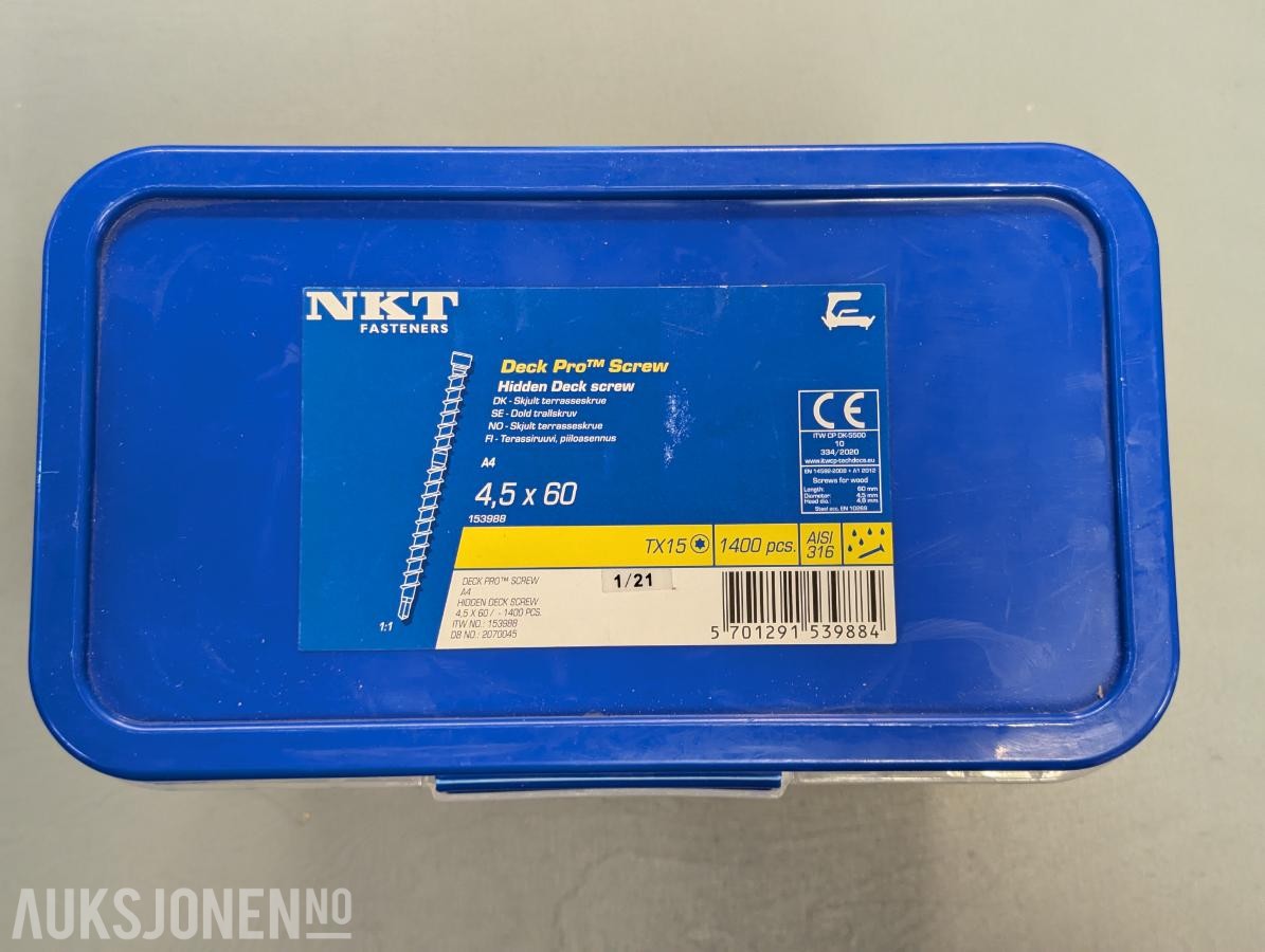 NKT Deck Pro - Terrasseskrue - 4,5x60 Syrefast A4 - spann