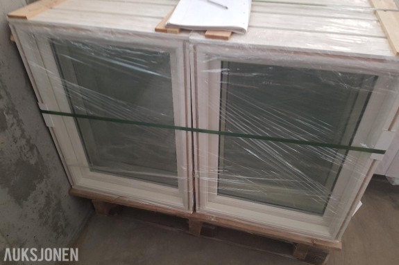 1 stk vindu 70x90 cm, topphengslet, hvitmalt