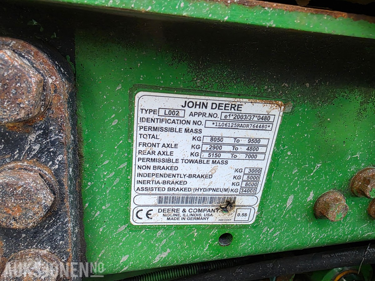2014 John Deere 6125R traktor 4731 timer