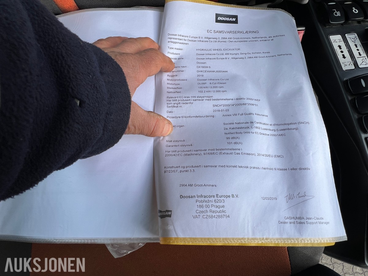 2019 Doosan DX160W-5,Sorteringsskuffe og sorteringsklype