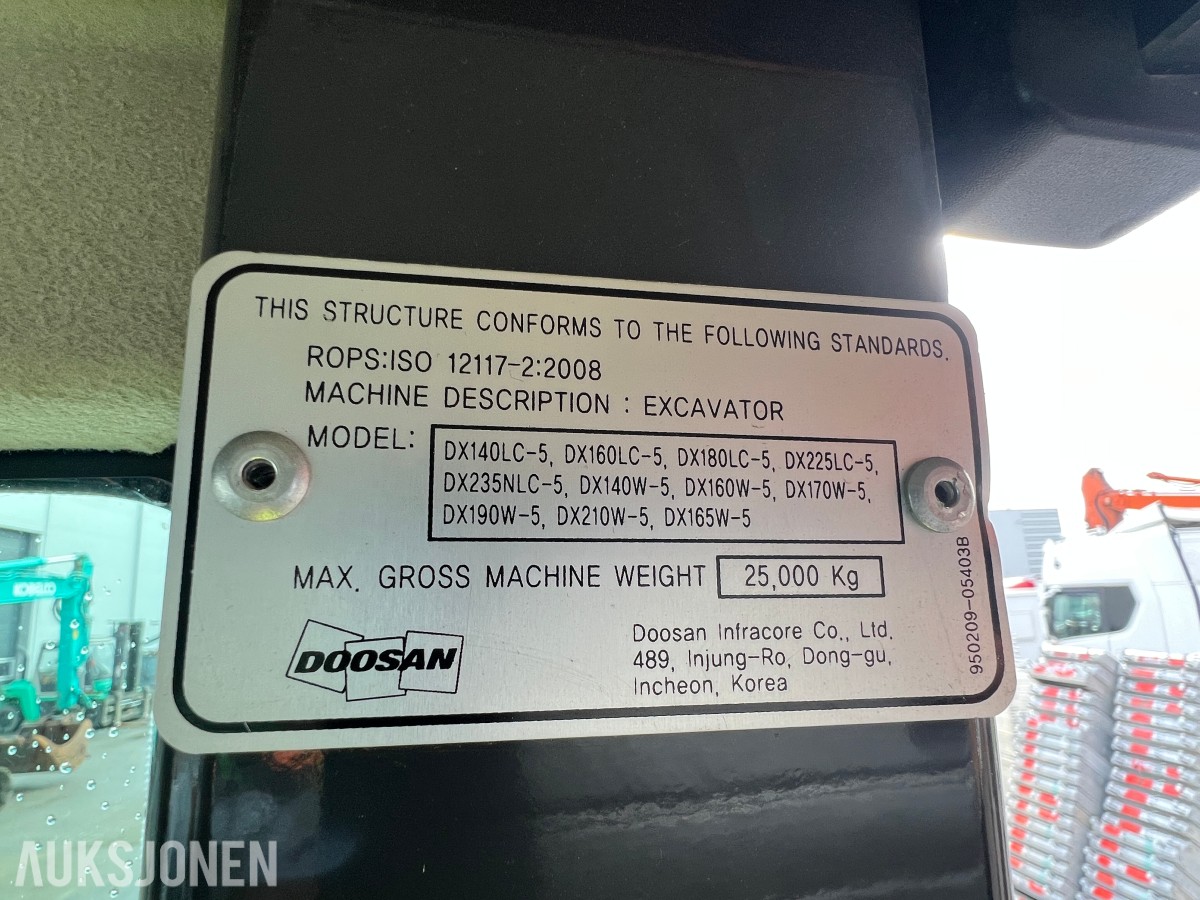 2019 Doosan DX160W-5,Sorteringsskuffe og sorteringsklype