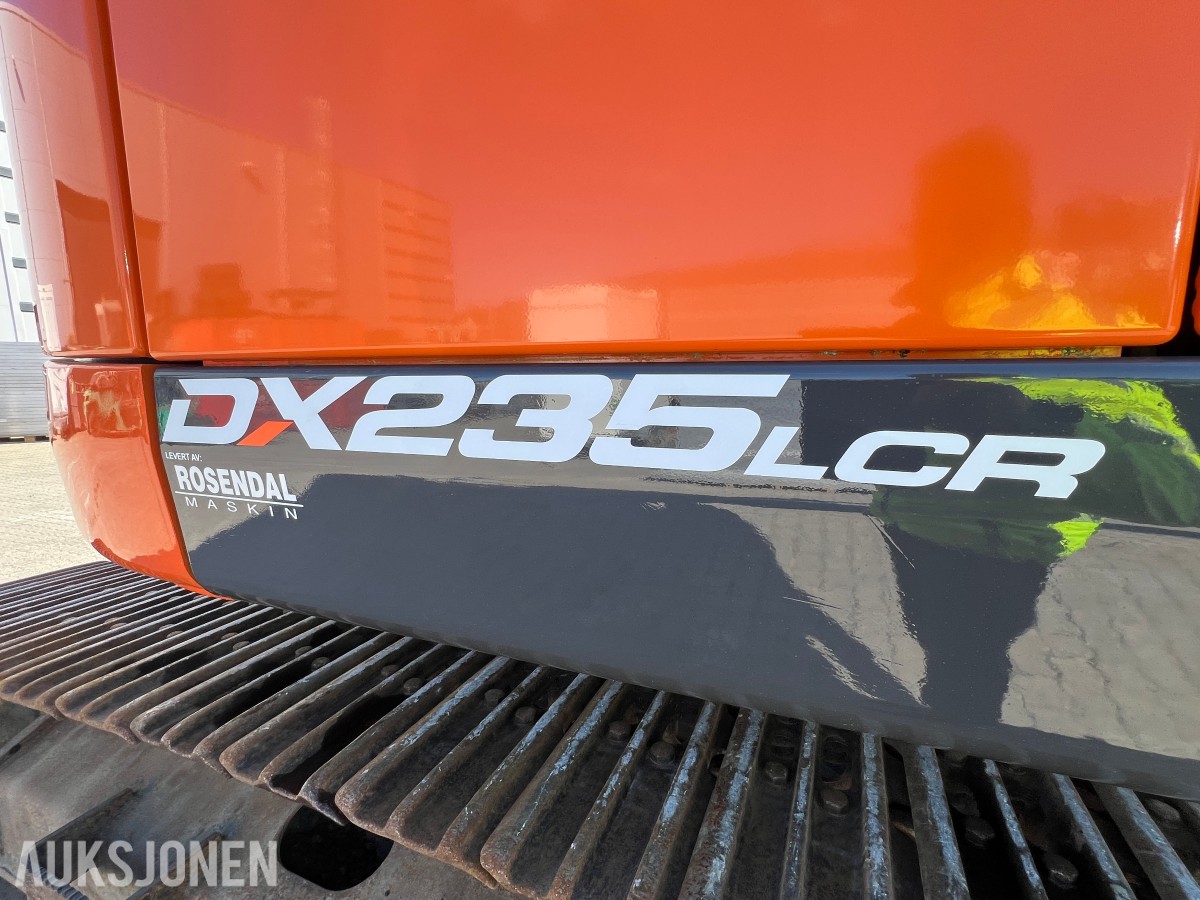 2019 Doosan DX 235 LCR-5 Rototilr, webasto, sentralsmøring