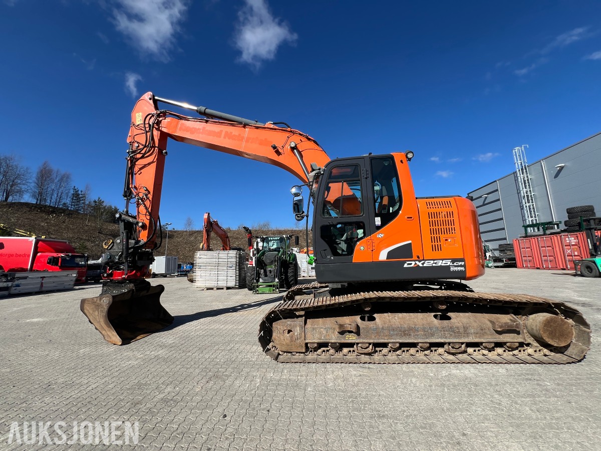 2019 Doosan DX 235 LCR-5 Rototilr, webasto, sentralsmøring