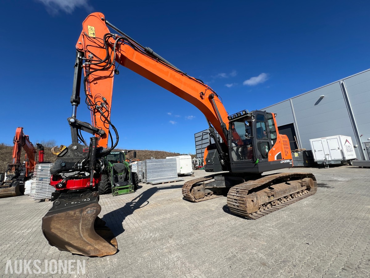 2019 Doosan DX 235 LCR-5 Rototilr, webasto, sentralsmøring