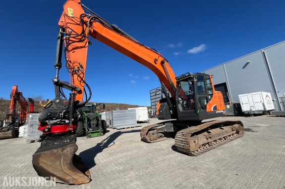 2019 Doosan DX 235 LCR-5 Rototilr, webasto, sentralsmøring