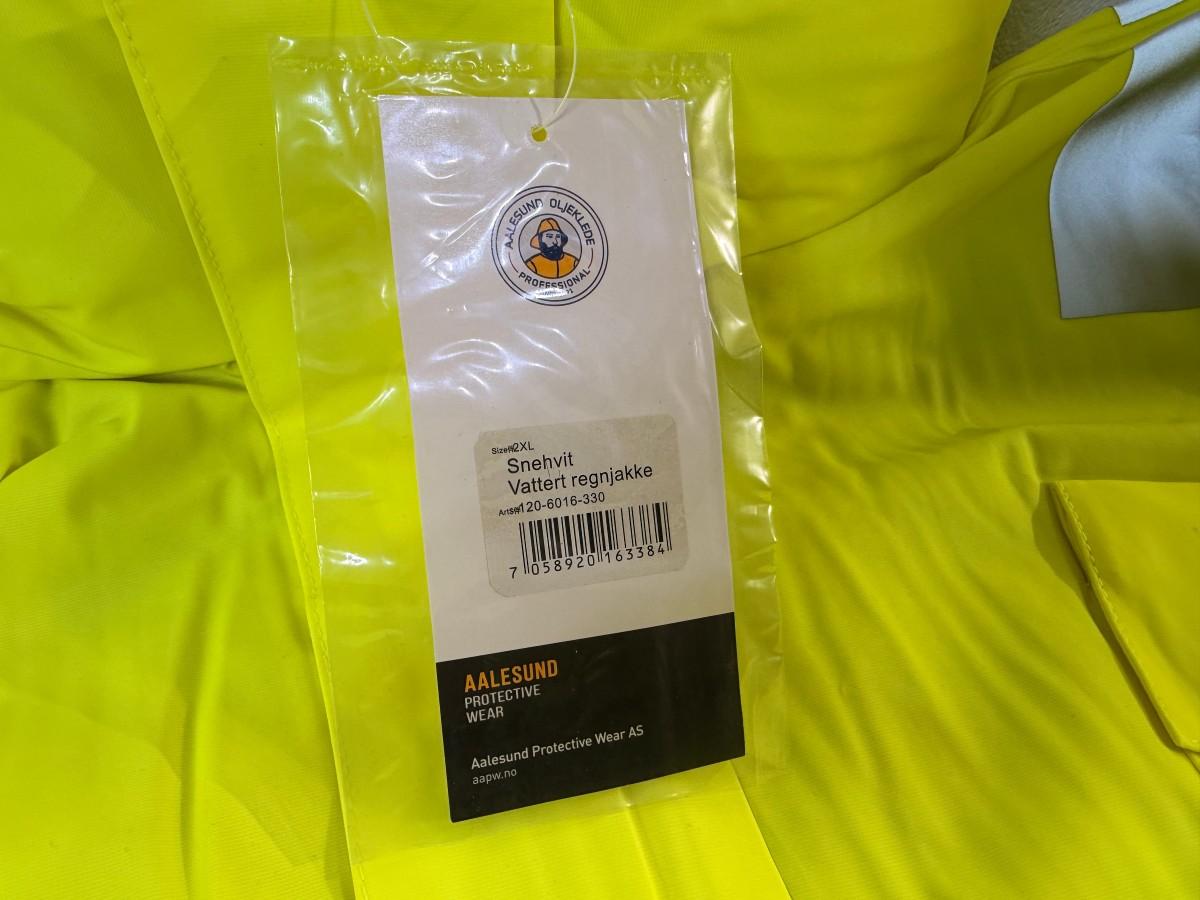 26 stk Aalesund Oljeklede Snehvit vattert regnjakke 2XL – Hi-Vis gul