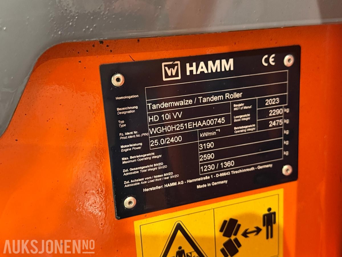 2023 Hamm HD 10i VV tandemvals / 441 timer