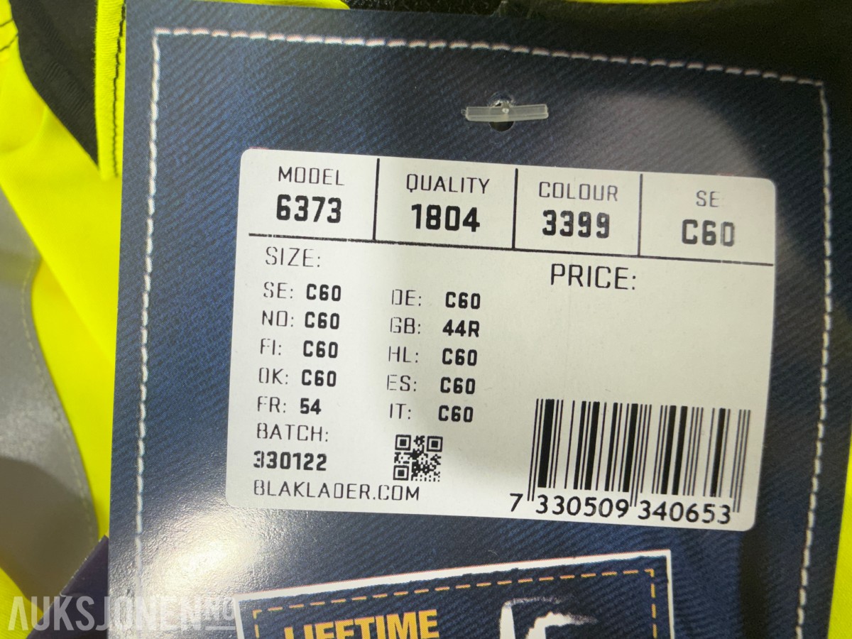 16 stk Blåkläder 6373 kjeledress High Visibility størrelse C60