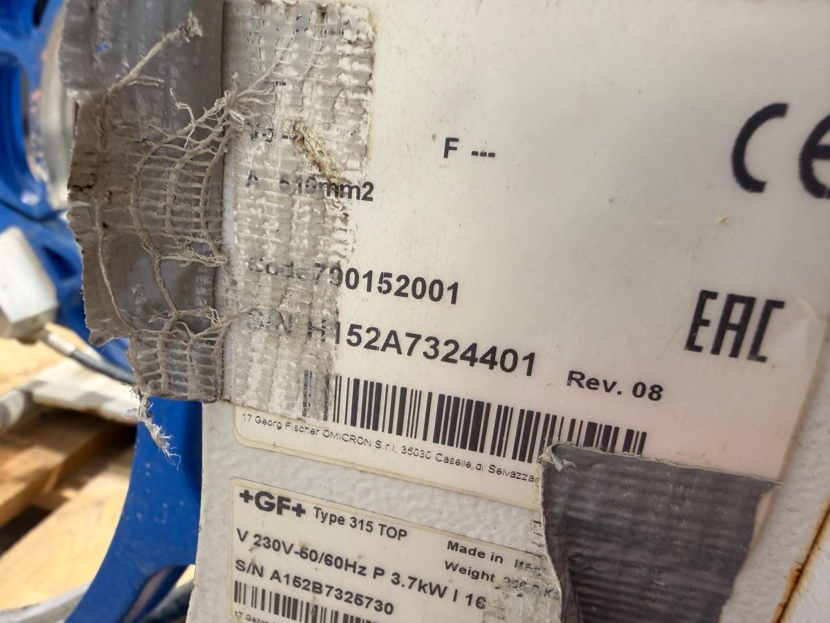 2023 GF 315 TOP PE-rørsveisemaskin 90–315 mm med reduksjonssett