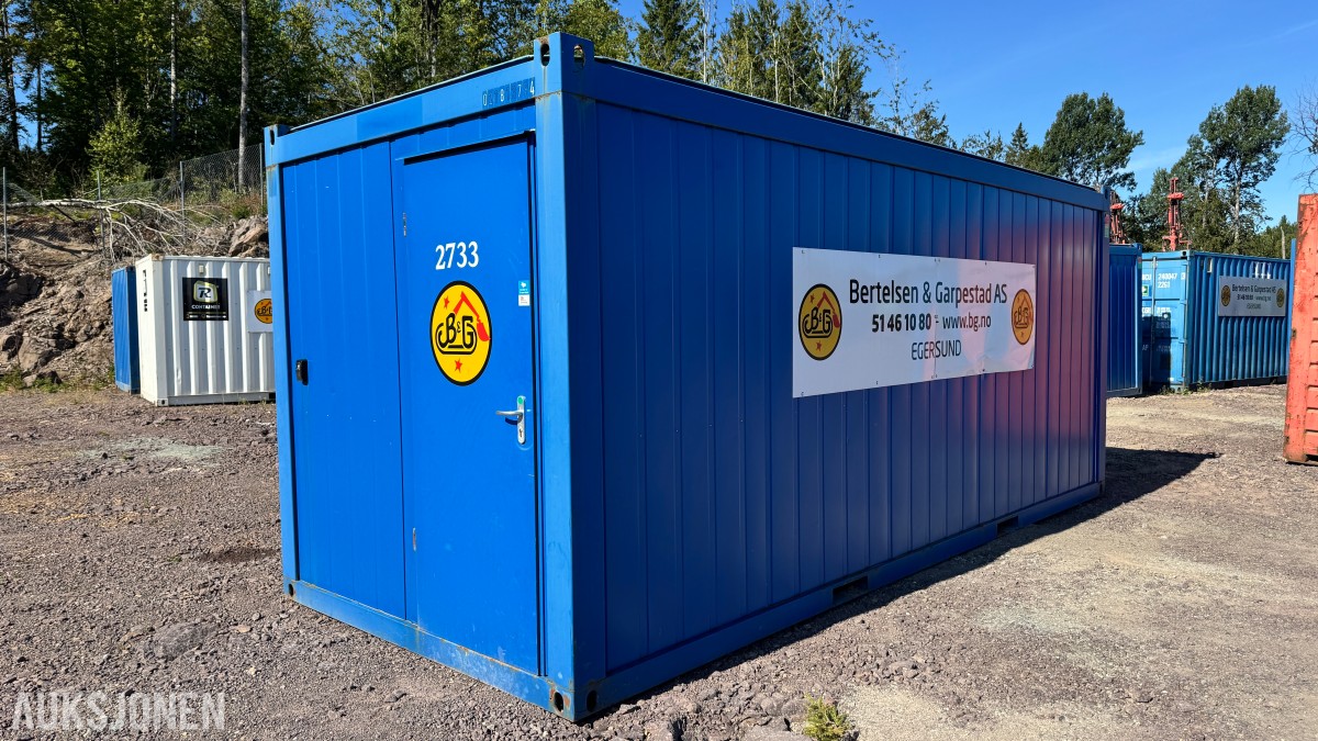 20 fots mannskapscontainer / brakkecontainer med 230V elektrisk anlegg