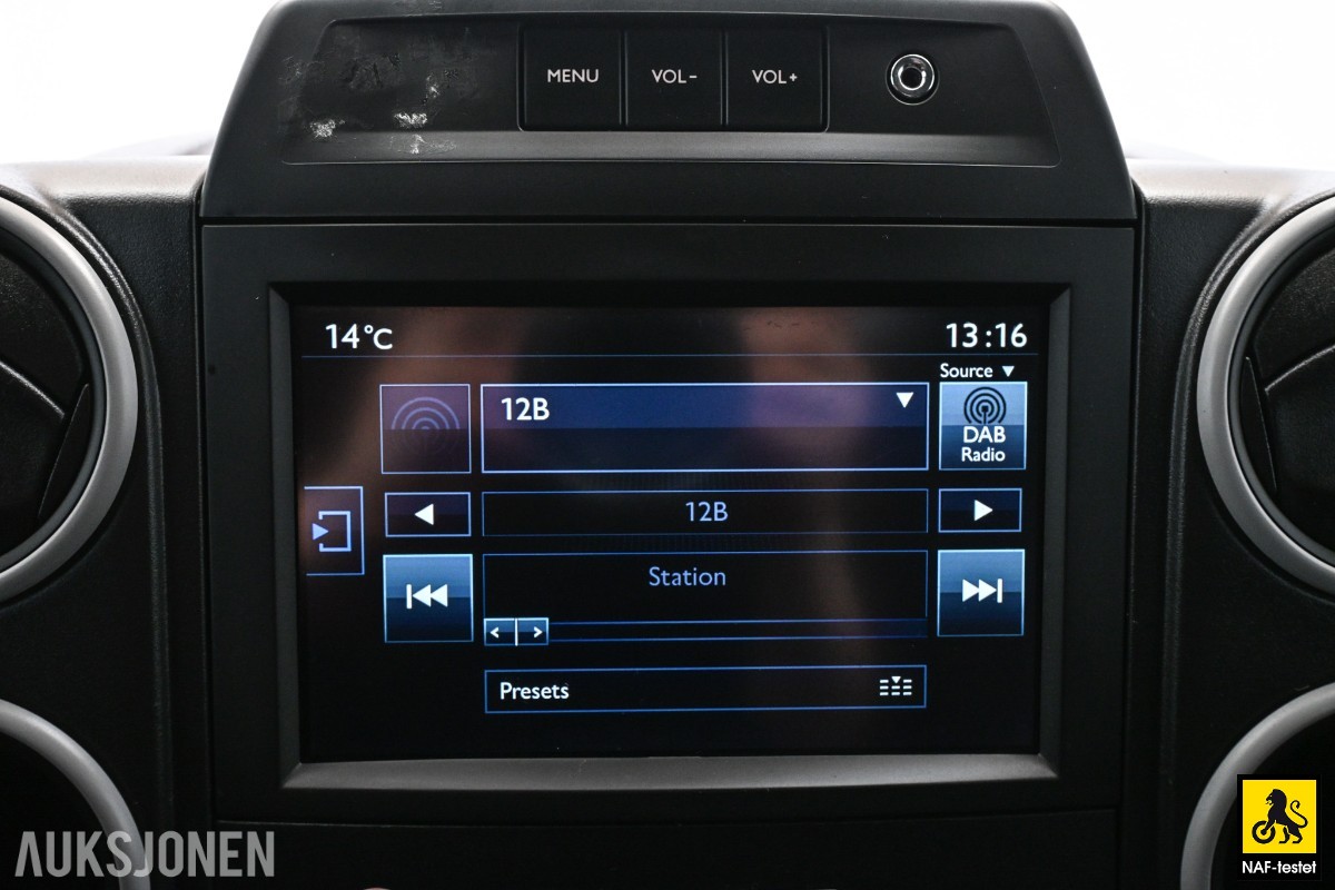 2018 Peugeot Partner 1.6D 99HK HENGERFESTE CRUISE SKYVEDØRER