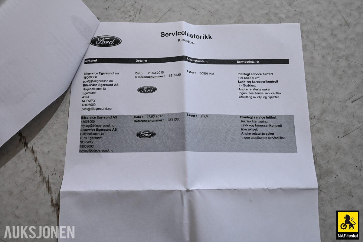 2017 Ford Transit Connect 101HK TDCI 3-SETER HENGERFESTE VARMER SERVICEHISTORIKK