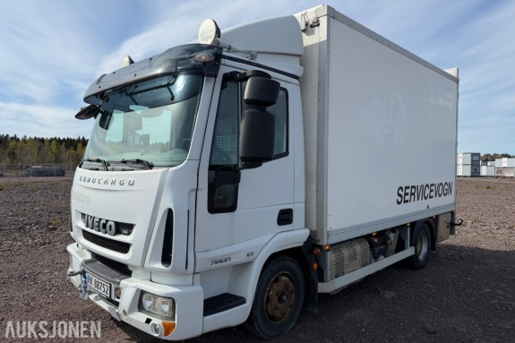 2015 Iveco 75E Servicebil med reoler, kran og aggregat – reparasjons objekt