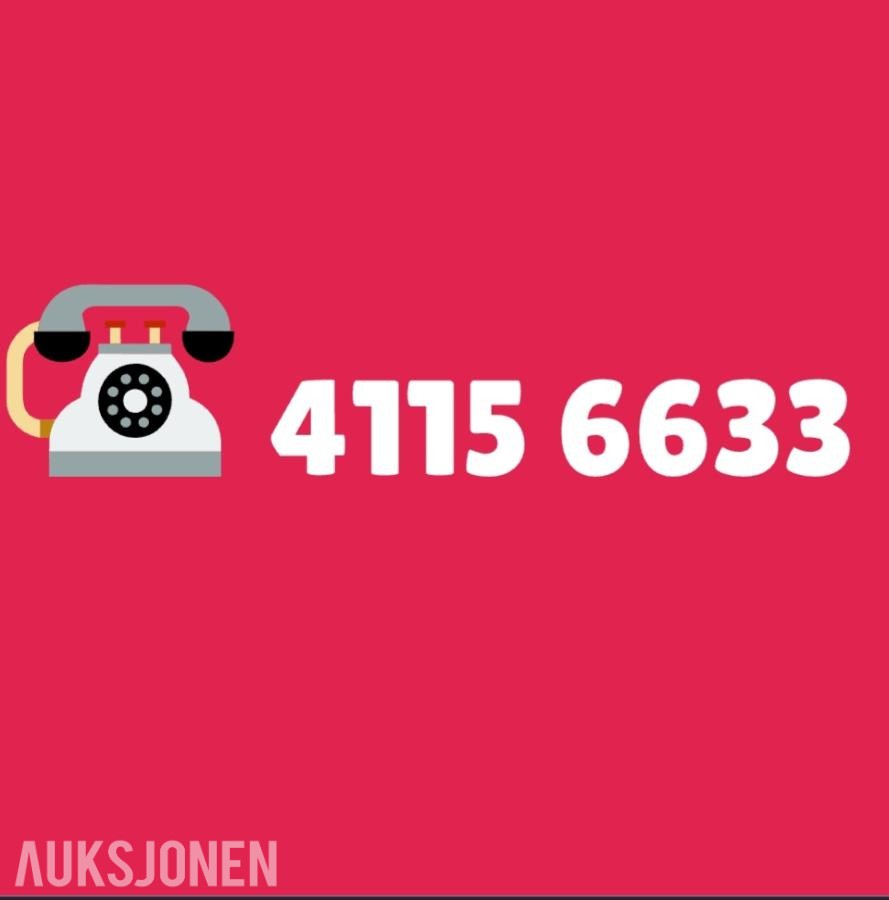 Enkelt nummer selges: 41156633