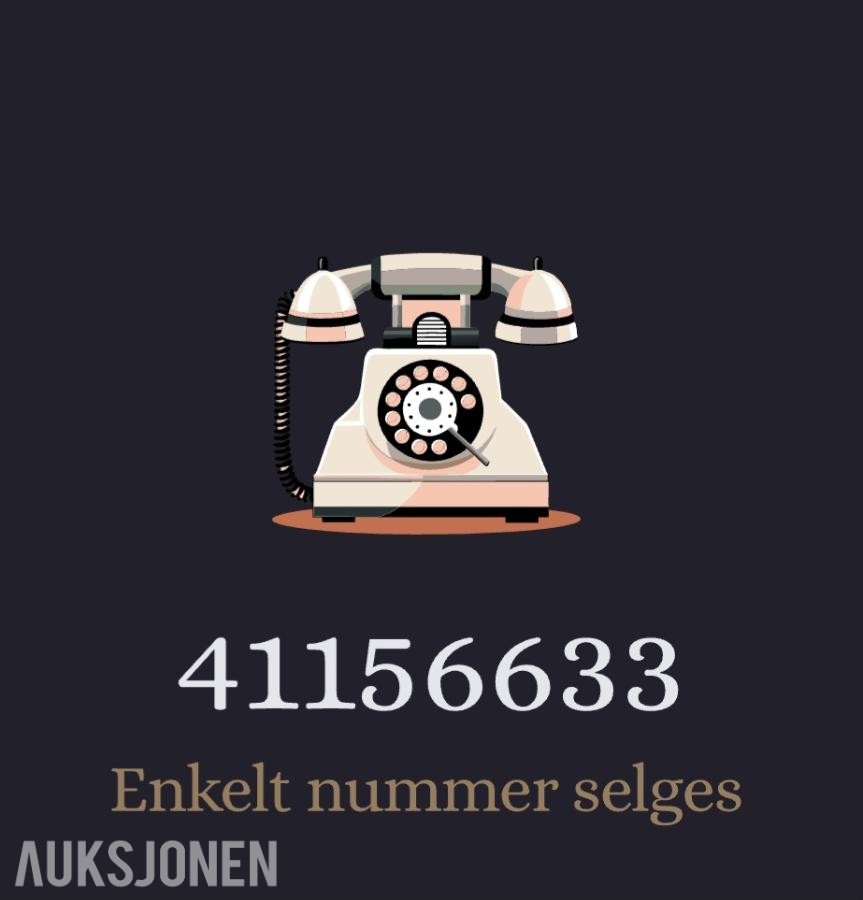 Enkelt nummer selges: 41156633