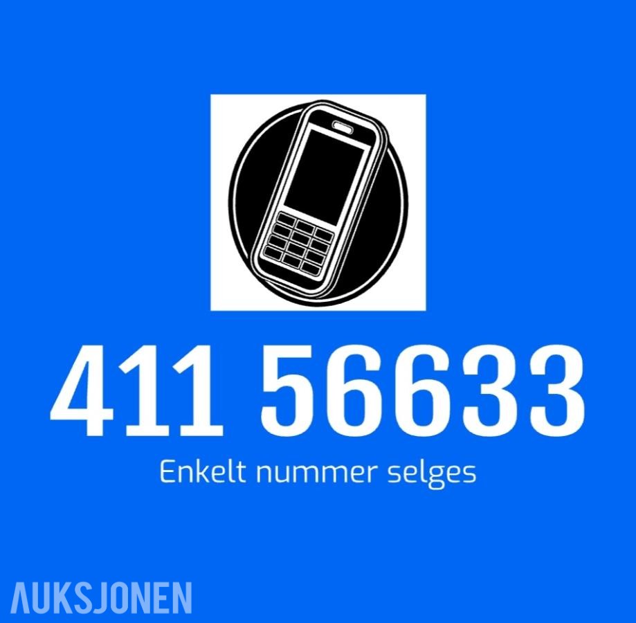 Enkelt nummer selges: 41156633