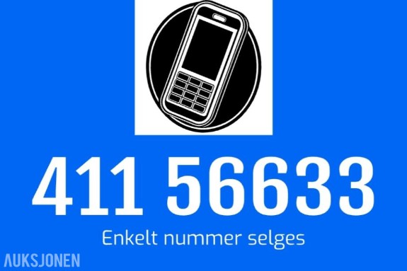 Enkelt nummer selges: 41156633
