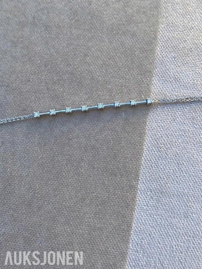0.25ct diamantarmbånd i 14K gull. Helt naturlige diamanter! Med Takstbrev!