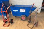 Materialvogn, verktøykasse på hjul og 3 x gassflasketralle