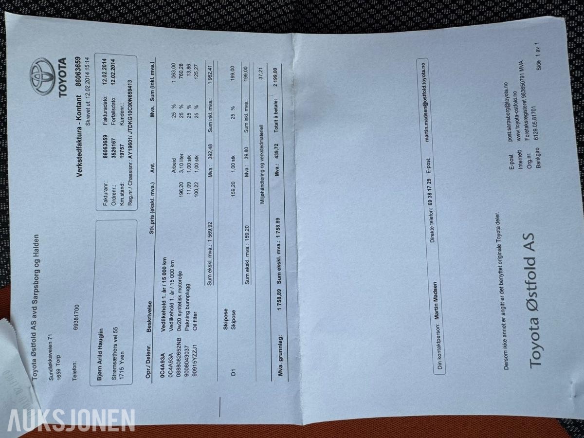 2012 Toyota Aygo, 1.0-68, 92500km