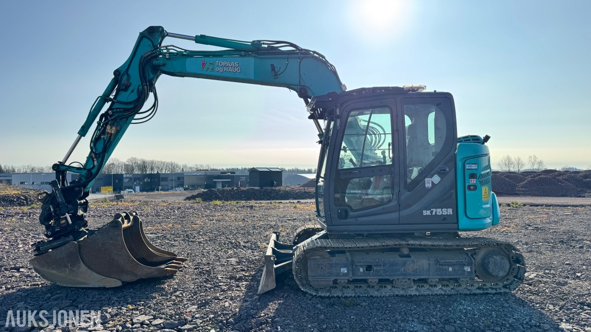 2021 Kobelco SK75SR-7. R3 m/gripekasset 3 skuffer, sentralsmøring, dieselfyllepumpe
