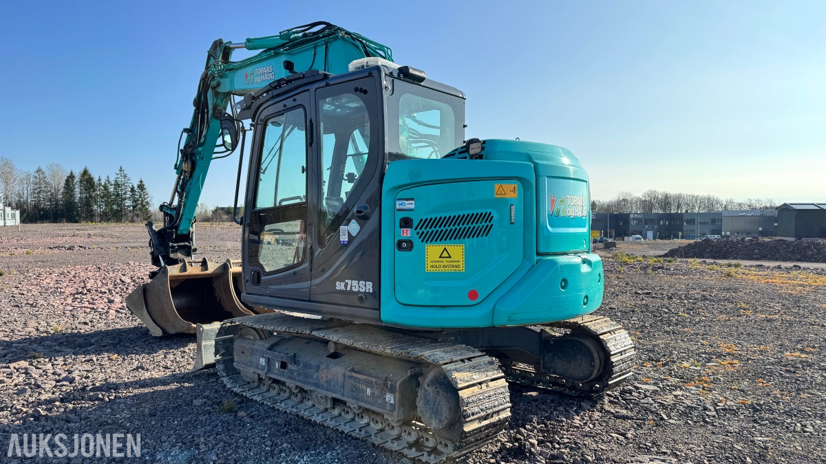 2021 Kobelco SK75SR-7. R3 m/gripekasset 3 skuffer, sentralsmøring, dieselfyllepumpe