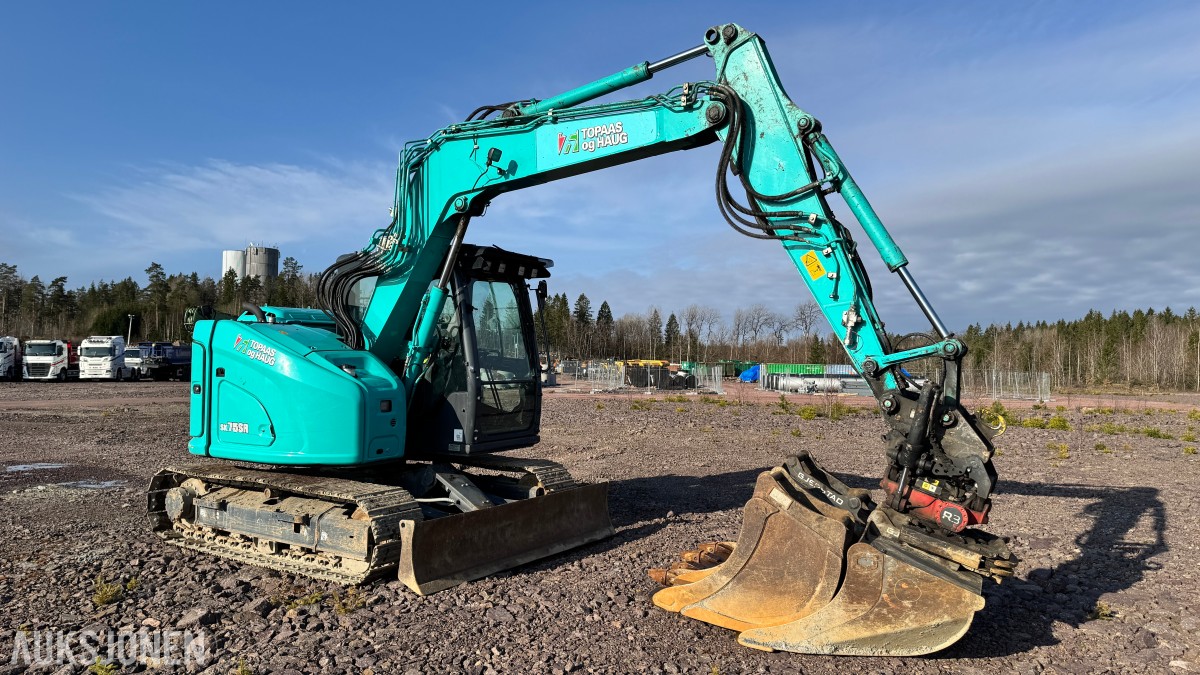 2021 Kobelco SK75SR-7. R3 m/gripekasset 3 skuffer, sentralsmøring, dieselfyllepumpe