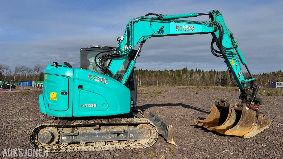 2021 Kobelco SK75SR-7. R3 m/gripekasset 3 skuffer, sentralsmøring, dieselfyllepumpe