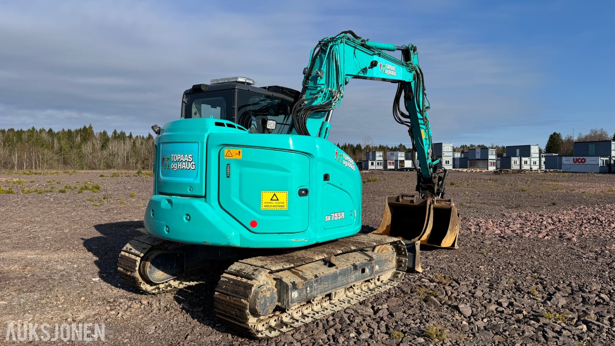 2021 Kobelco SK75SR-7. R3 m/gripekasset 3 skuffer, sentralsmøring, dieselfyllepumpe