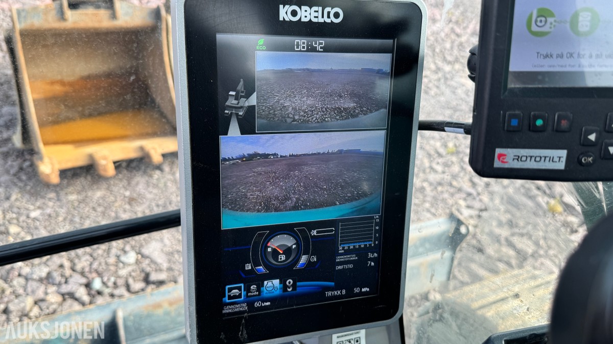 2021 Kobelco SK75SR-7. R3 m/gripekasset 3 skuffer, sentralsmøring, dieselfyllepumpe