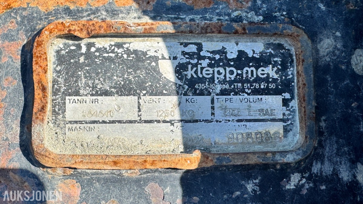 2021 Klepp Mek Graveskuff 1250L KM70/S70