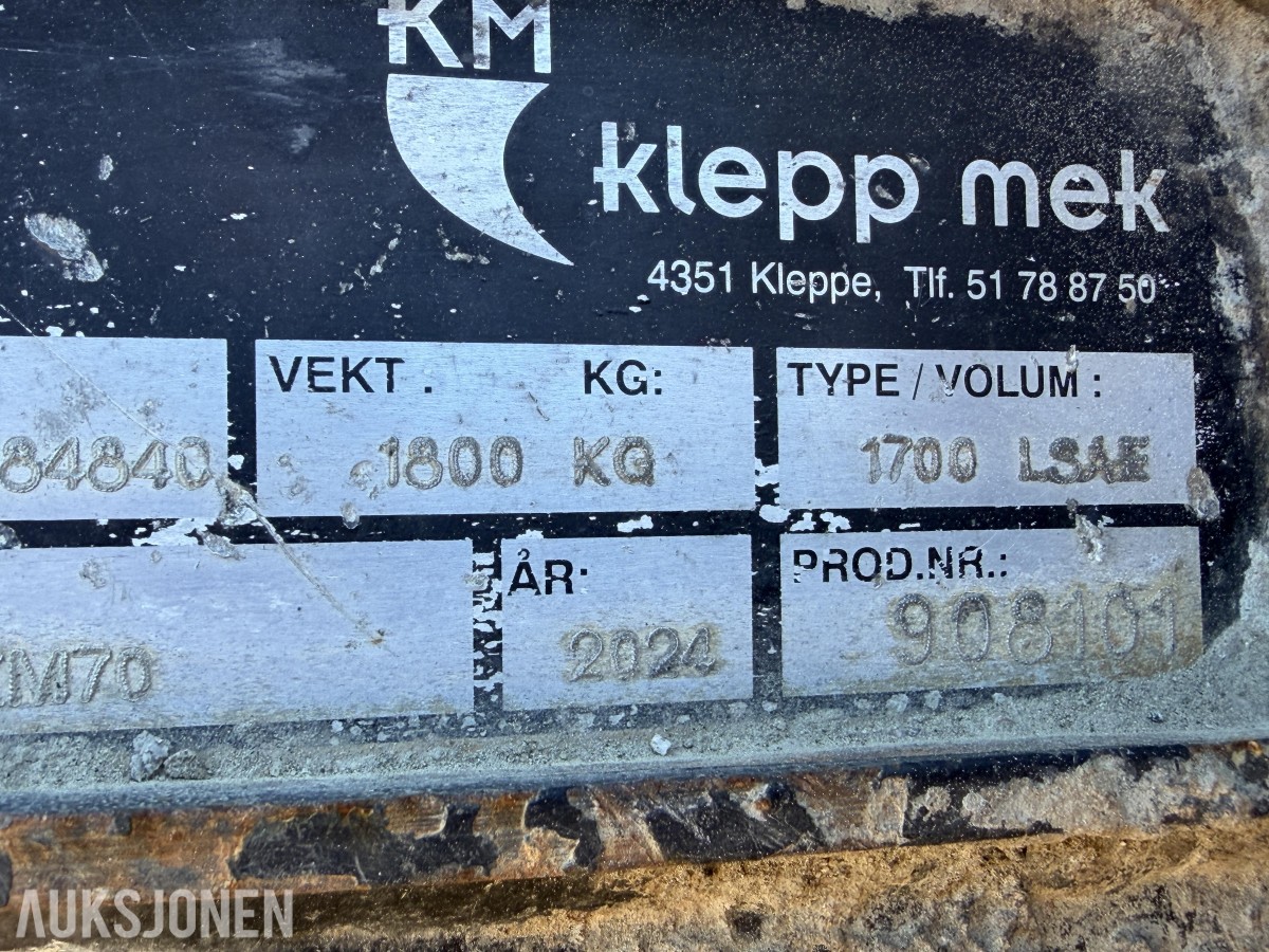 2024 Klepp Mek Lasteskuffe KM70 1700L