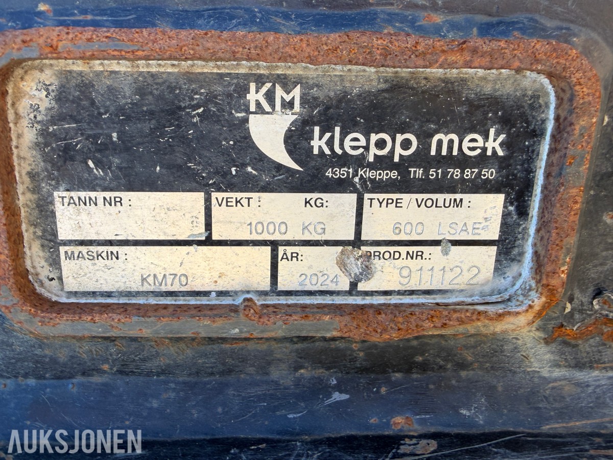 2024 Klepp Mek Grøfteskuff 600L, KM70, Skjærfront