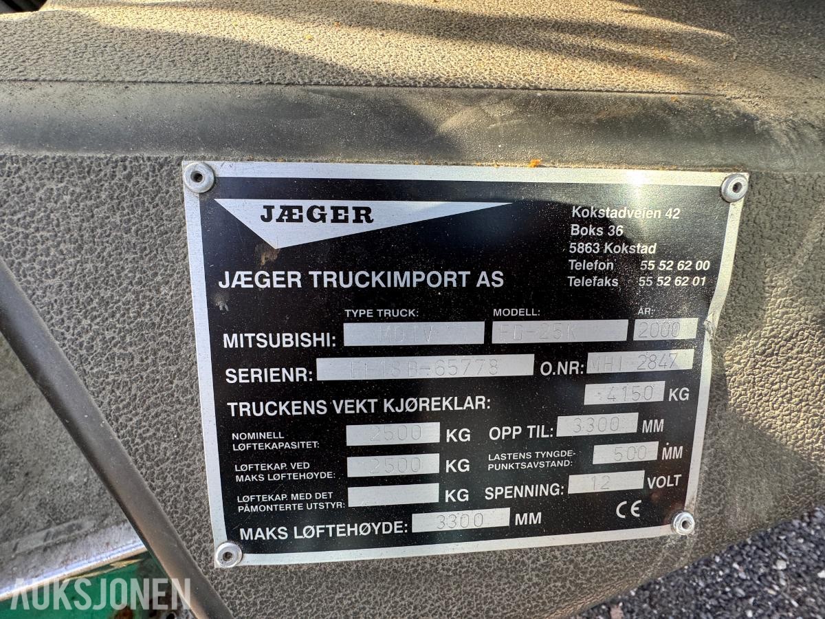 2000 Mitsubishi FD25K truck / 2584 timer