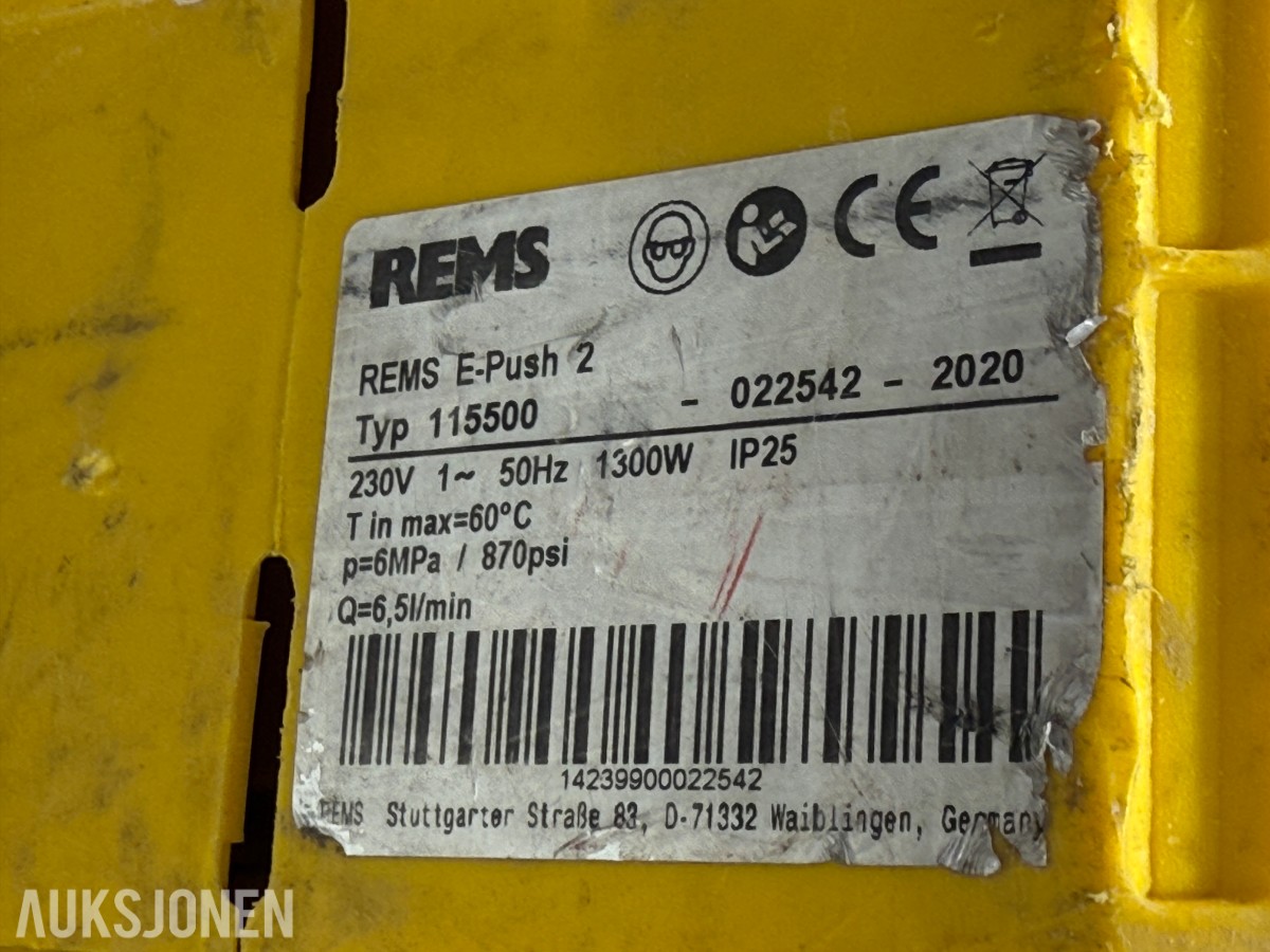3 Stk. REMS E-Push 2 trykkprøvepumper
