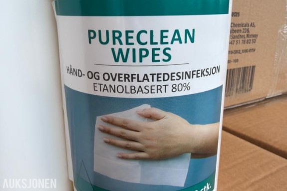 2021 Pureclean Wipes en palle a 768stk 100stk i hver boks 12bokser i hver eske